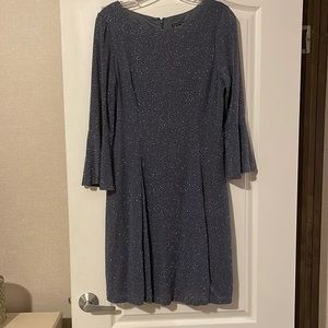 Formal Dusty Blue Glitter Dress- Size 14P